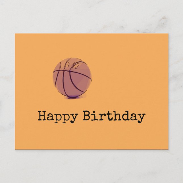 Basketball Birthday Vykort (Framsida)