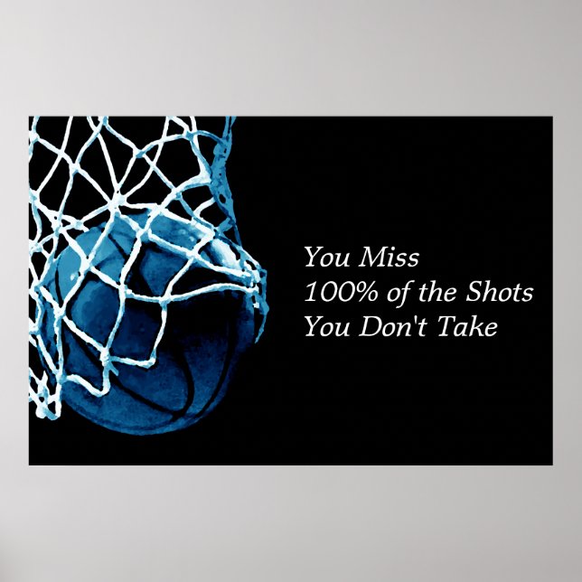 Basketball Blue Black Poster med motiv (Framsidan)