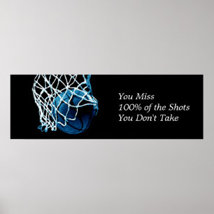 Basketball Blue Black Poster med motiv
