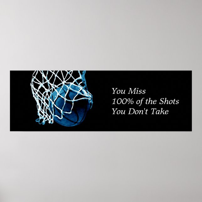 Basketball Blue Black Poster med motiv (Framsidan)