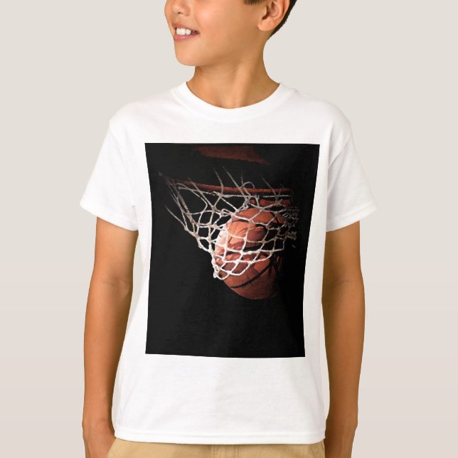 Basketball Boll i aktion T Shirt (Framsida)