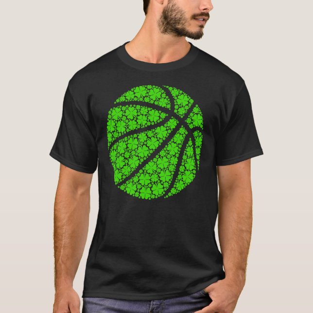 Basketball boll Irish Shamrock Lucky Klöver St Pat T Shirt (Framsida)