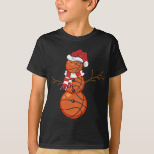 Basketball Boll Julafton Gift Snögubbe Basketball T Shirt