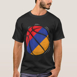 Basketball Boll med Flagga Armenien T Shirt