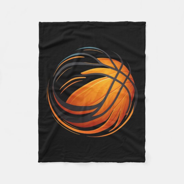 Basketball Boll med Linjer Fleecefilt (Framsidan)