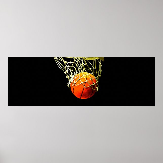 Basketball Boll & Net Print Poster (Framsidan)