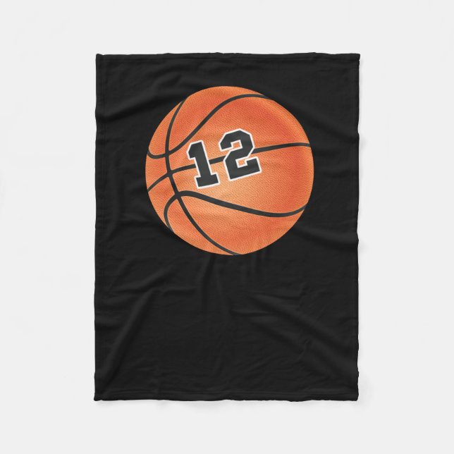 Basketball Boll nummer 12 Fleecefilt (Framsidan)