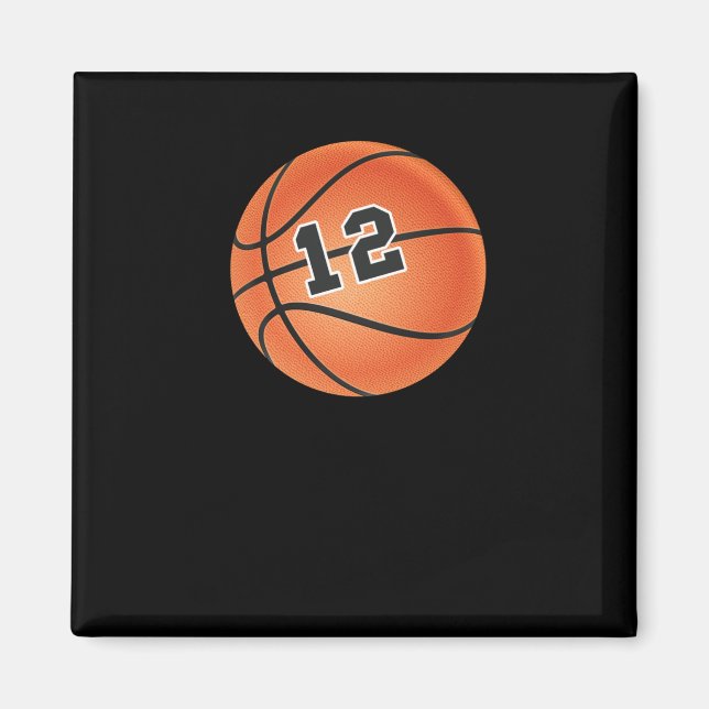 Basketball Boll nummer 12 Magnet (Framsidan)