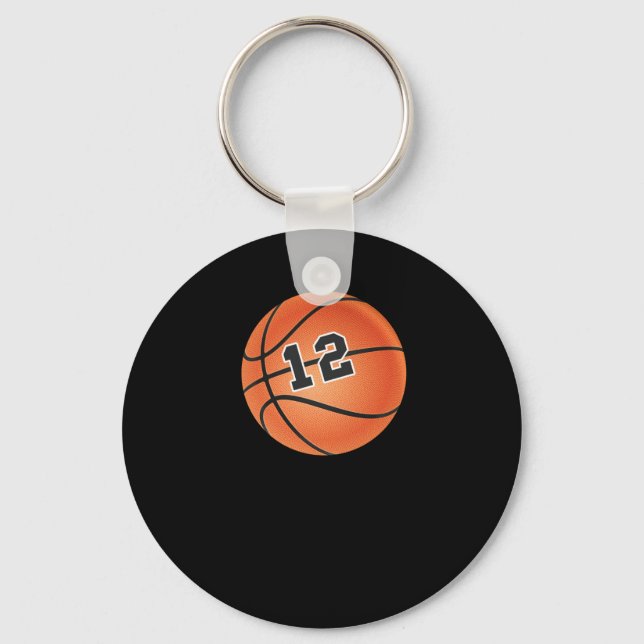 Basketball Boll nummer 12 Nyckelring (Framsida)