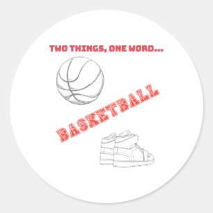 Basketball Boll och scute Ss Cute Sss Runt Klistermärke