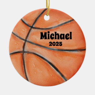 Basketball Boll Ornament, Ornament, Kids Sports Julgransprydnad Keramik