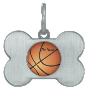 Basketball Boll Pet Namn-mallparentesetikett ID-bricka Husdjur