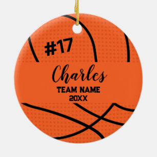 Basketball Boll Player Anpassat namnnummer och t Julgransprydnad Keramik