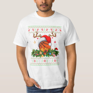 Basketball Boll Raindeer Hat T Shirt