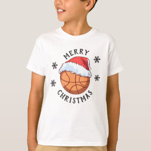 Basketball Boll Red Santa Hat Snowflake-jul T Shirt