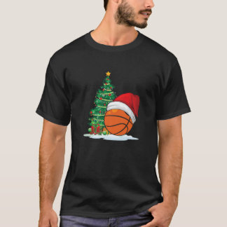 Basketball Boll Santa Hat-juldräkt för mig T Shirt
