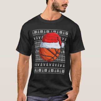 Basketball Boll Santa Hat-julfonen Boll San T Shirt