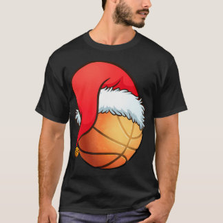 Basketball Boll Santa's Hat-julspelaren Julafton P T Shirt