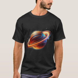 Basketball Boll Saturn Planet, Sporty Futuristiska T Shirt