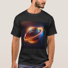 Basketball Boll Saturn Planet, Sporty Futuristiska T Shirt