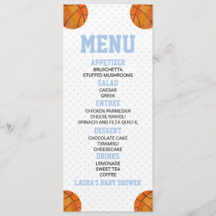 Basketball Boll Sports Blue Baby Shower Food Meny