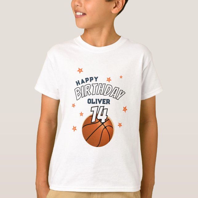 Basketball Boll Sports Grattis på födelsedagen Boy T Shirt (Framsida)