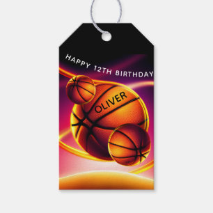 Basketball Boll Sports Grattis på födelsedagen Presentetikett