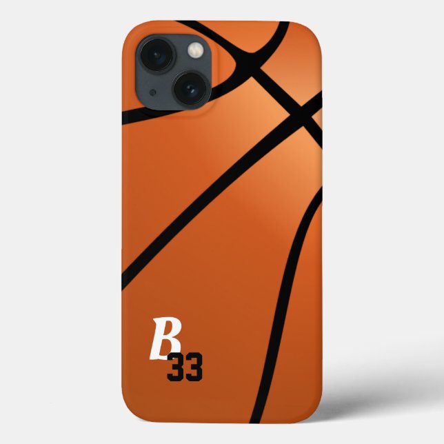 Basketball Boll Sports Monogram Player-nummer (Baksida)