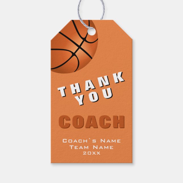 Basketball Boll Tack, Coach Presentetikett (Framsidan)