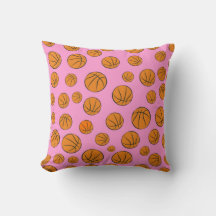 Basketball Bollar Mönster på Rosa-bakgrunden