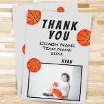 Basketball Bollar Photo - tack för att du har ett<br><div class="desc">Basketball Bollar Photo Tack för ditt träningskort. Basketboll tack vare dig träningskort med foto,  tack,  tränare namn,  team namn,  år,  spelare namn och basketboll bollar. Anpassa kortet med namn och din text.</div>