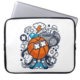Basketball Boombox-Tecknad | Idrott Laptop Fodral
