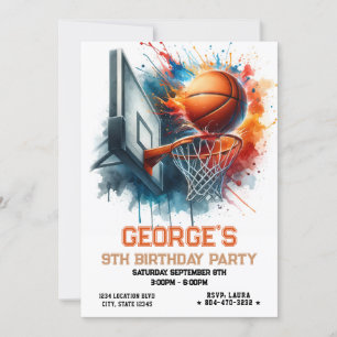 Basketball Boy Birthday Inbjudningar