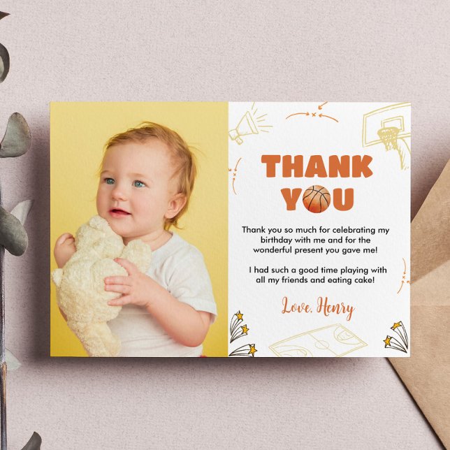 Basketball Boy Birthday Photo - tackkort Tack Kort (Skapare uppladdad)