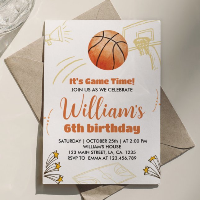 Basketball Boy Birthday Sport Party Inbjudningar (Skapare uppladdad)