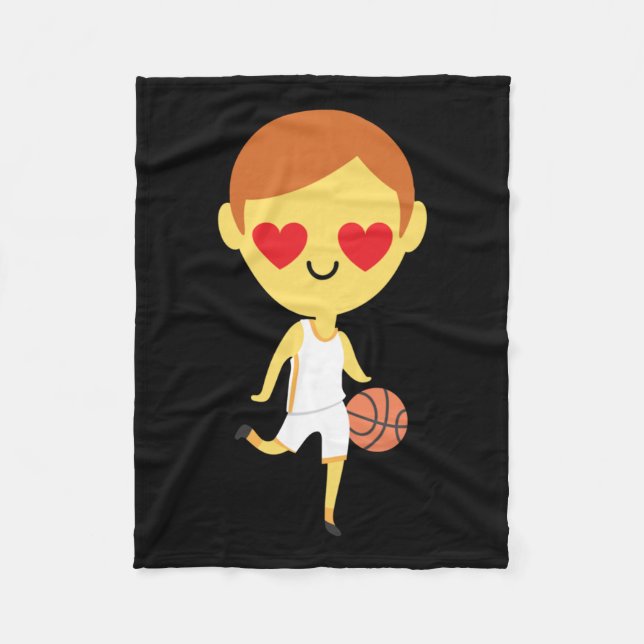 Basketball Boy Emoji Fleecefilt (Framsidan)