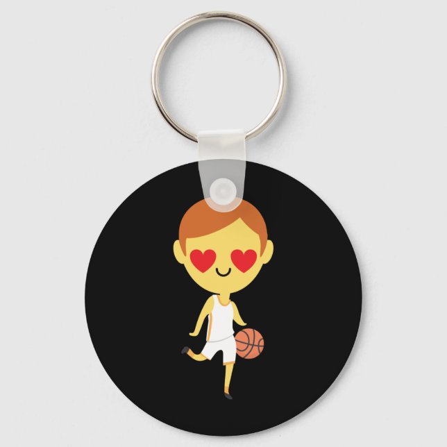 Basketball Boy Emoji Nyckelring (Framsida)