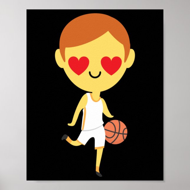 Basketball Boy Emoji Poster (Framsidan)