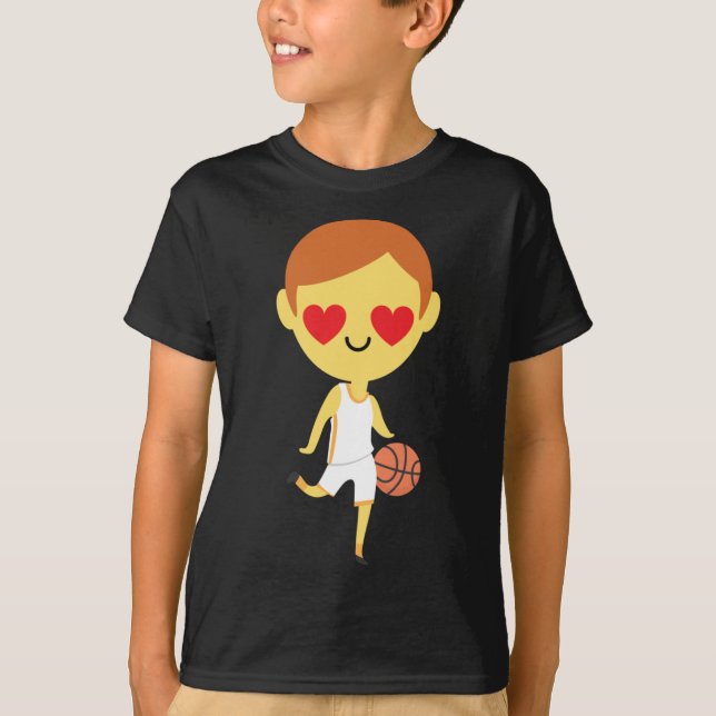 Basketball Boy Emoji T Shirt (Framsida)