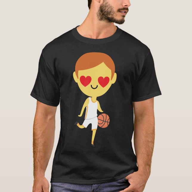 Basketball Boy Emoji T Shirt (Framsida)