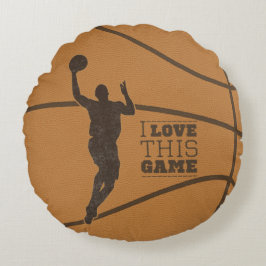 Basketball Boy Game Kärlek Round Dekorativ kudde