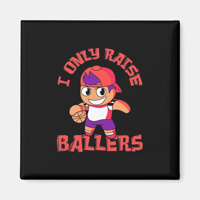 Basketball Boy Raise Ballers Magnet (Framsidan)