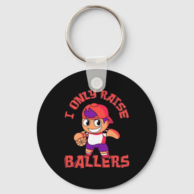 Basketball Boy Raise Ballers Nyckelring (Framsida)