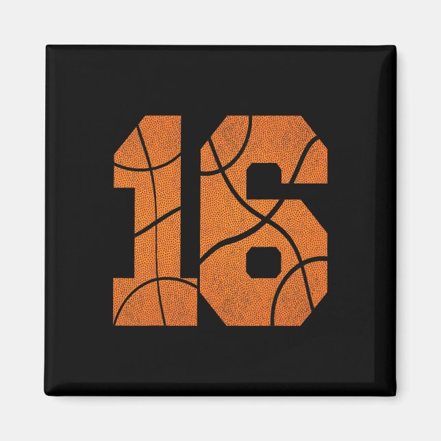 Basketball Boys Kids 16:e födelsedagen Magnet (Framsidan)