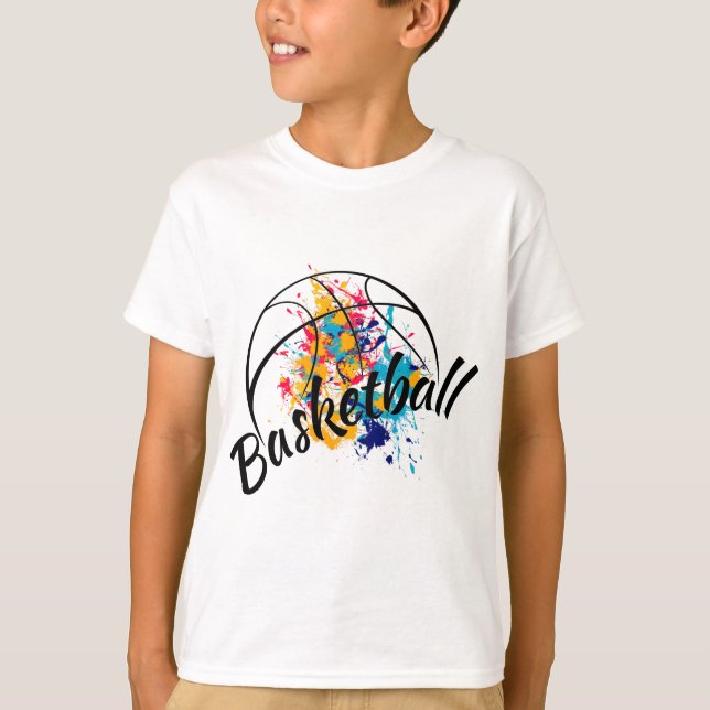 Basketball Boys med vattenfärg T Shirt (Framsida)