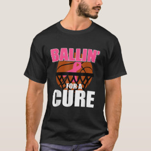 Basketball Breast Cancer Awareness Month Rosa Ribb T Shirt