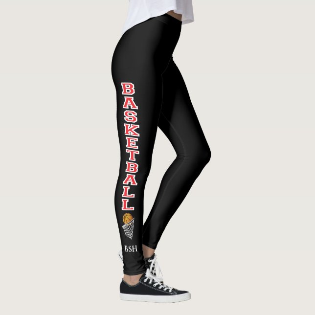 Basketball Brev i Röda och vita Leggings (Höger)