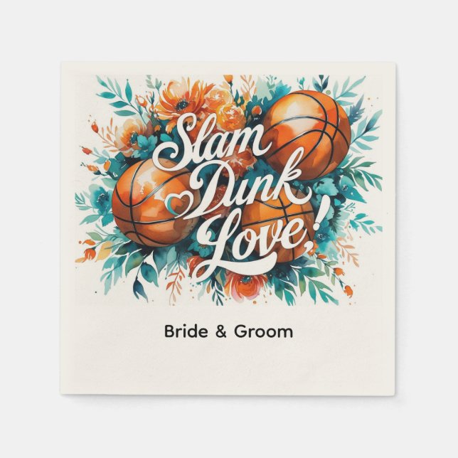 Basketball bröllop pappersservett (Framsidan)