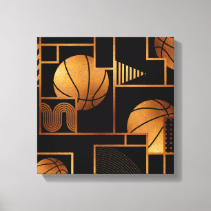 Basketball Bronze Abstrakt Canvastryck