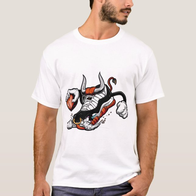 Basketball Bull Sneaker – Urban Monster Shoe Graph T Shirt (Framsida)